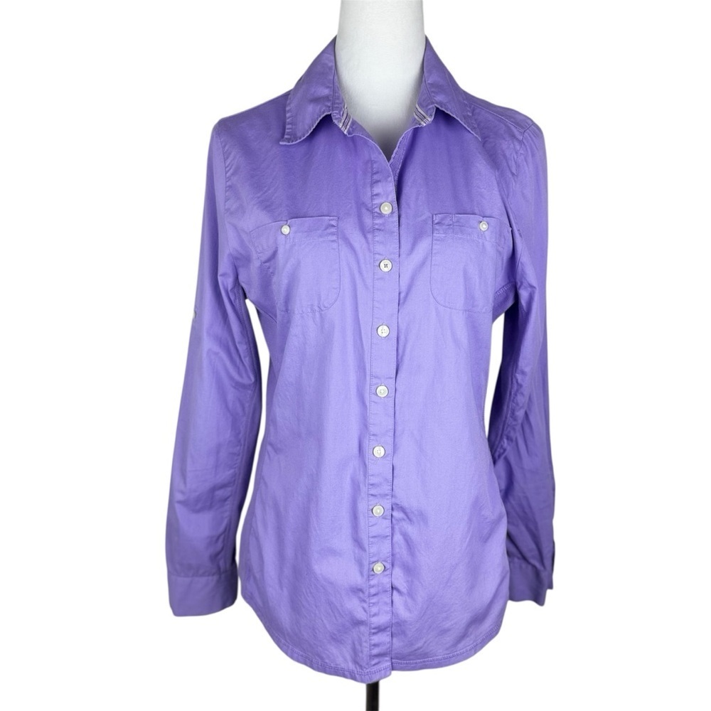 Converse Purple Women's Button-Up Shirt Size‎ L